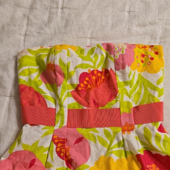 Lilly Pulitzer Strapless Floral Dress in Pink, Yellow, and Green - Picture 16 of 16